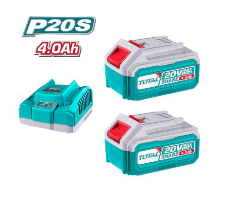TOTAL KIT 2 BATERIAS 4 Ah + CARREGADOR TFBCPK2013E